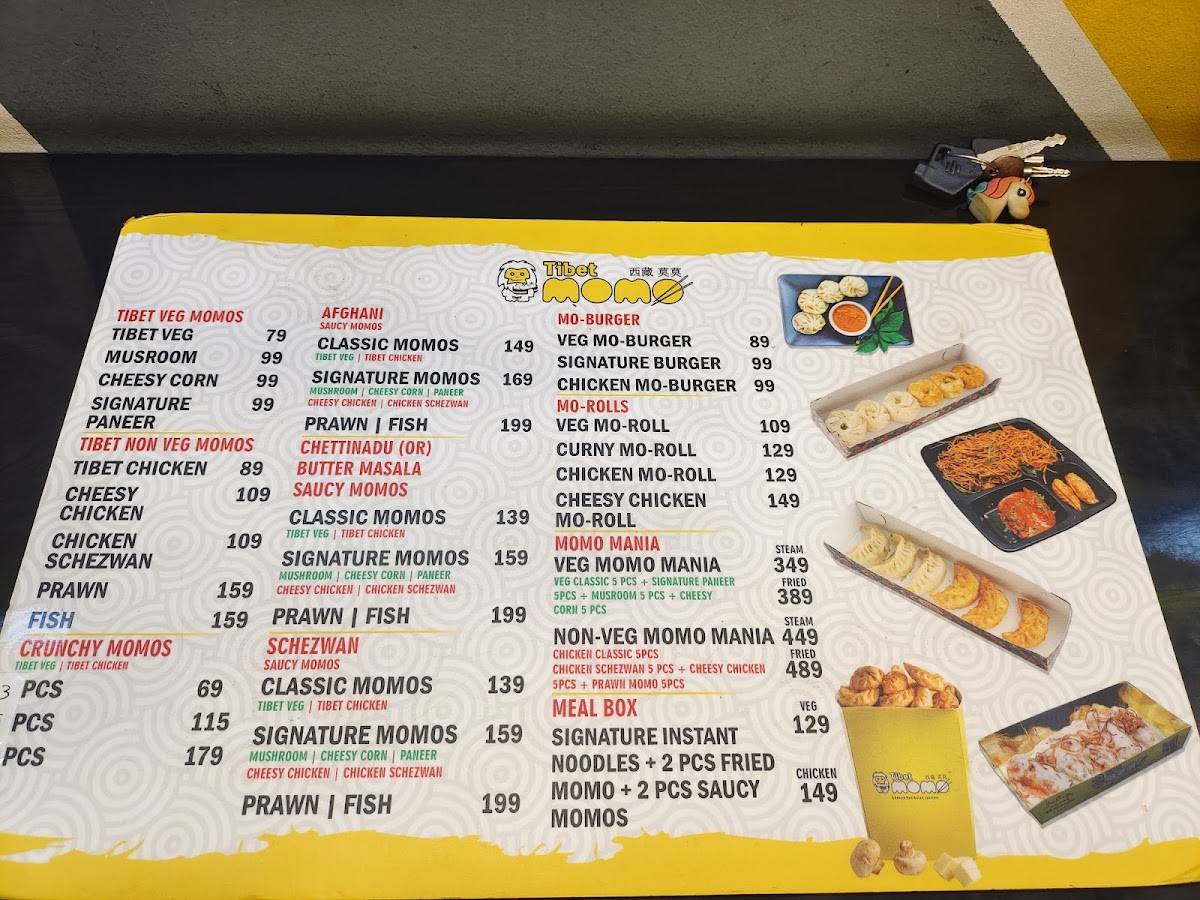 Tibet Momo menu