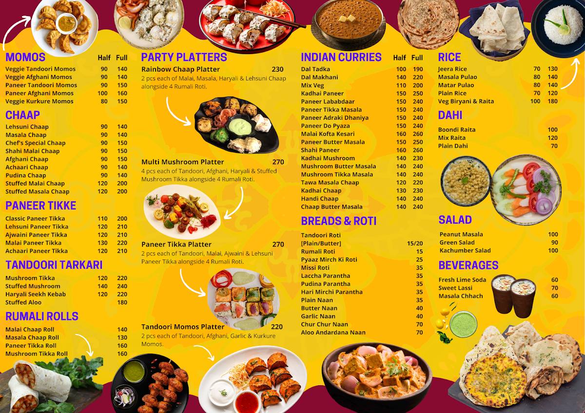 Tikka Shikka menu