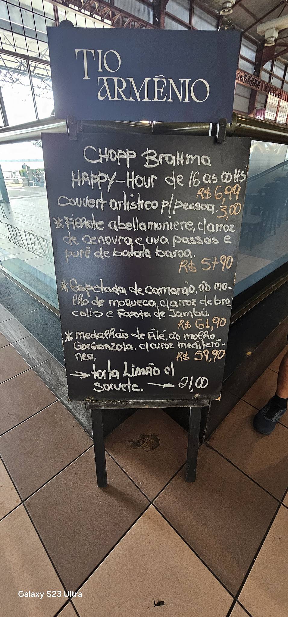 Tio Armênio cardápio