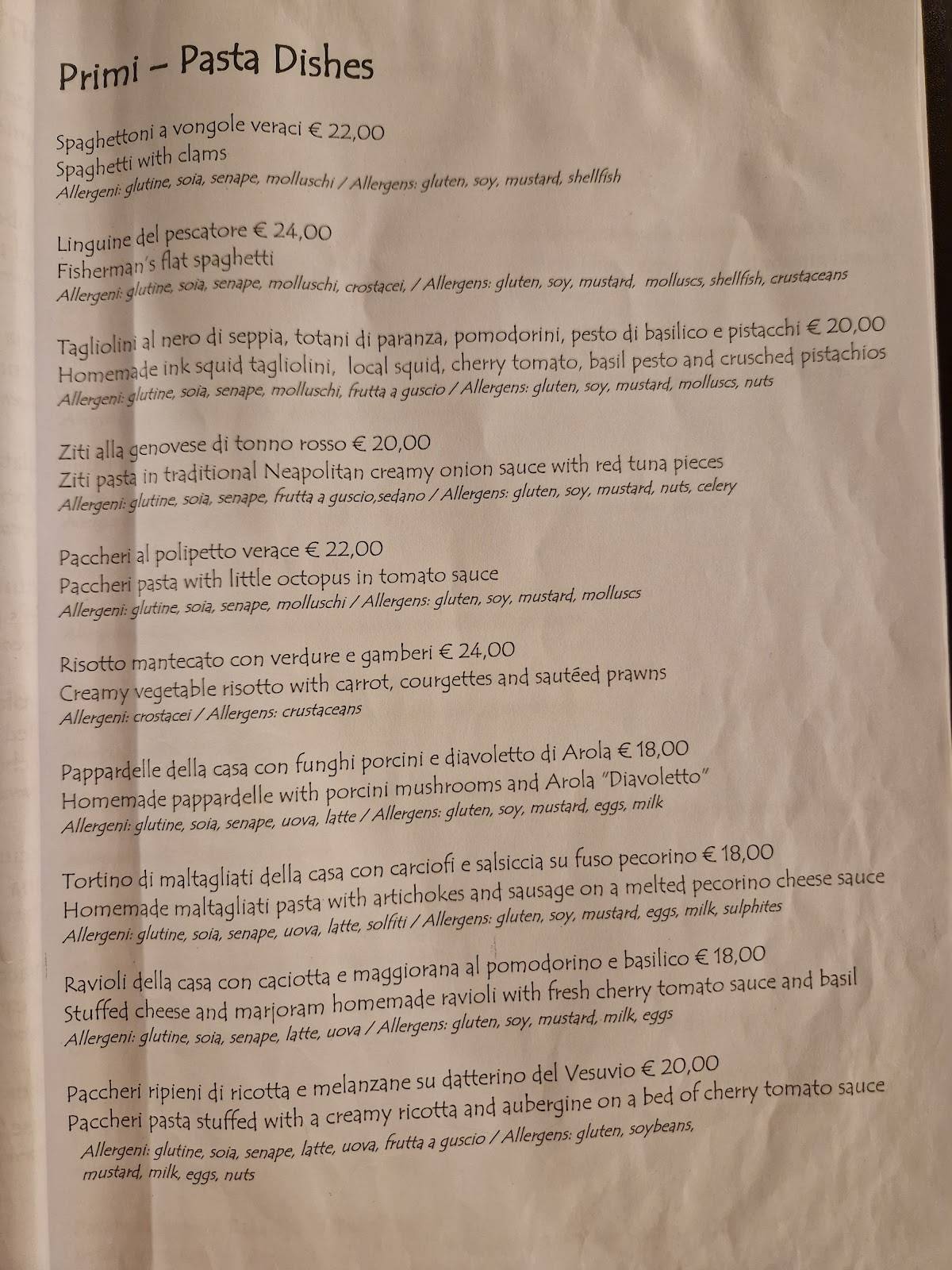 Menu di Titos - Ristorante Vico Equense 