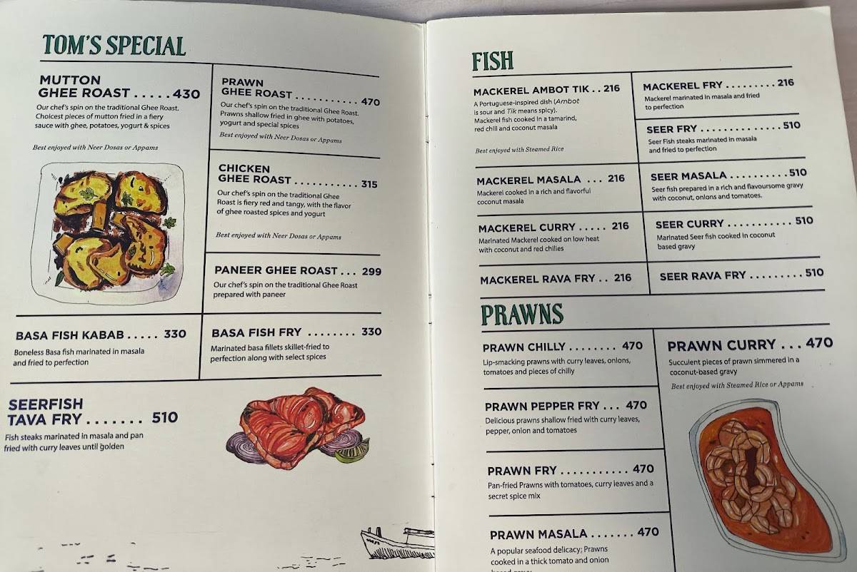 Tom's menu