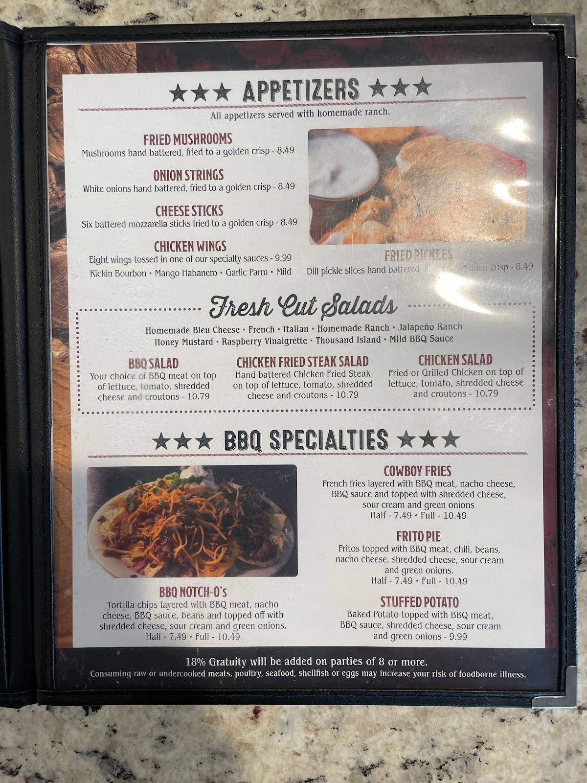 Menu at Top Notch Texas BBQ, Childress