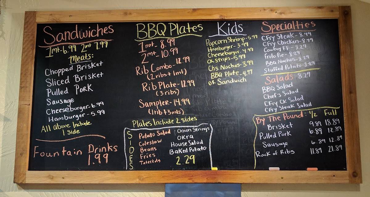 Menu at Top Notch Texas BBQ, Childress