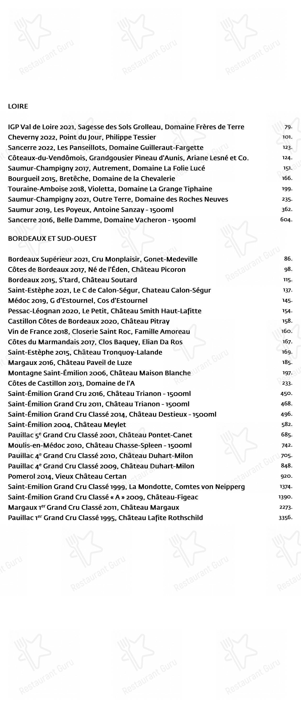 菜单 pour Restaurant Toqué! restaurant