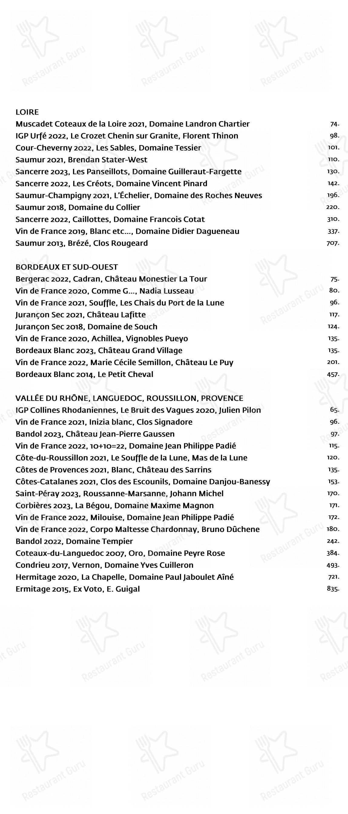 Menu pour Restaurant Toqué! - Menu bar