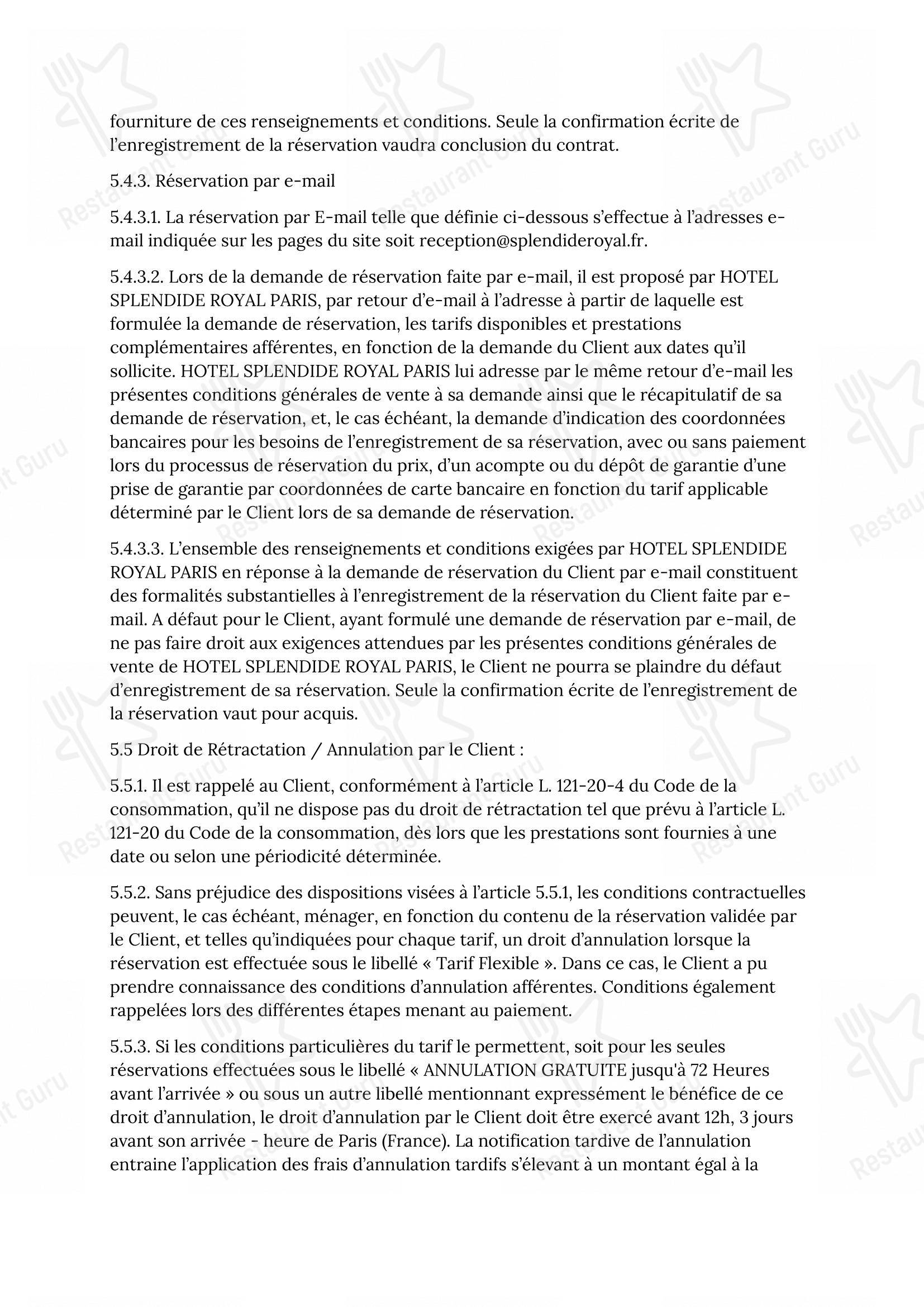 菜单 pour Tosca dans Paris