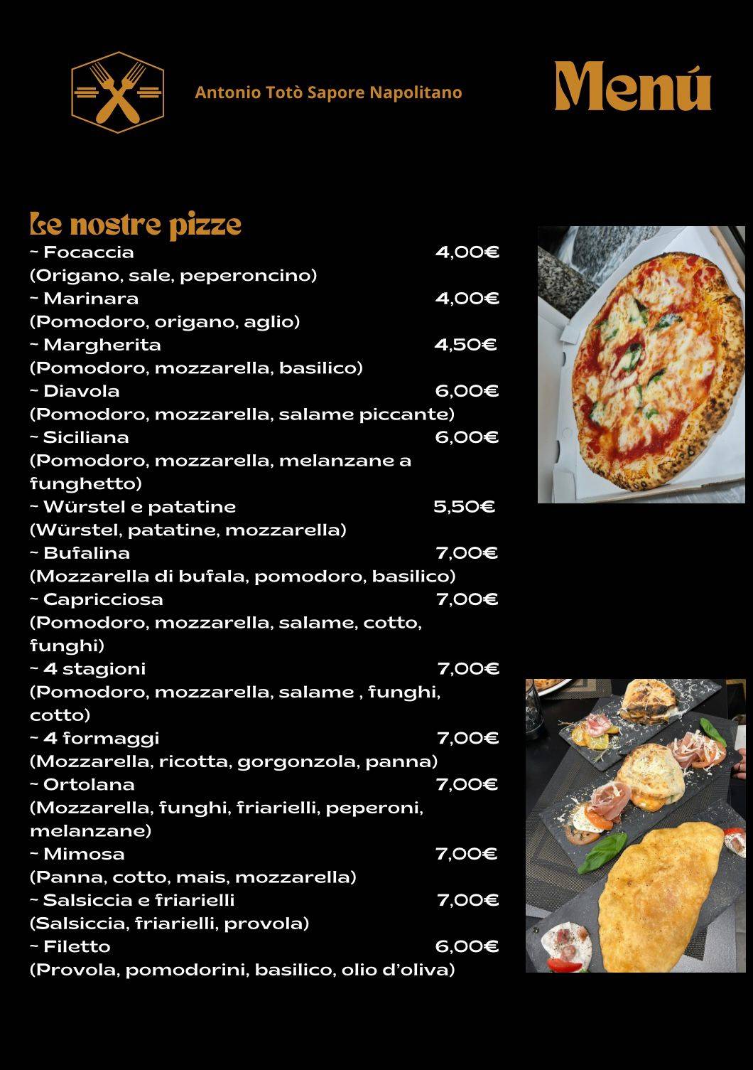 Menu di Totò Sapore 