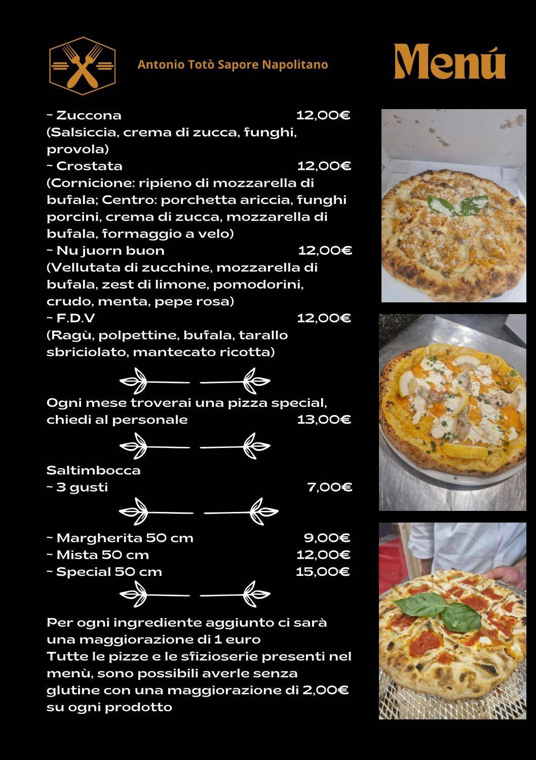 Menu di Totò Sapore 