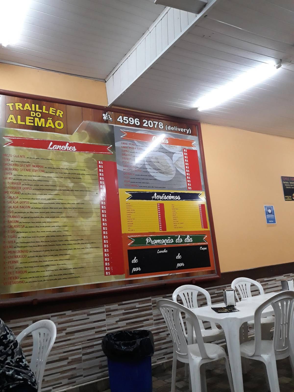 Trailer do Alemão cardápio