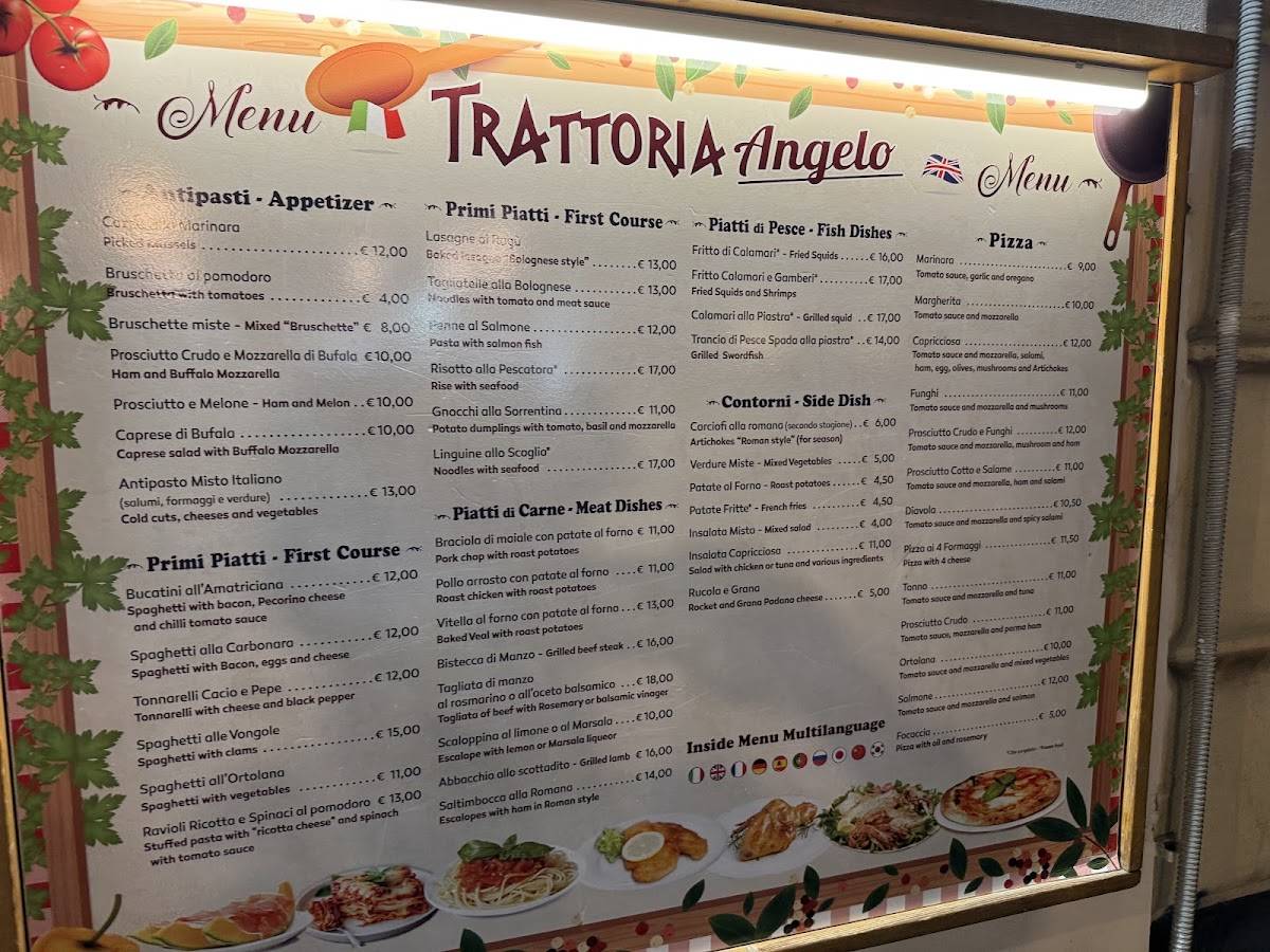 Menu di Trattoria Angelo Roma 