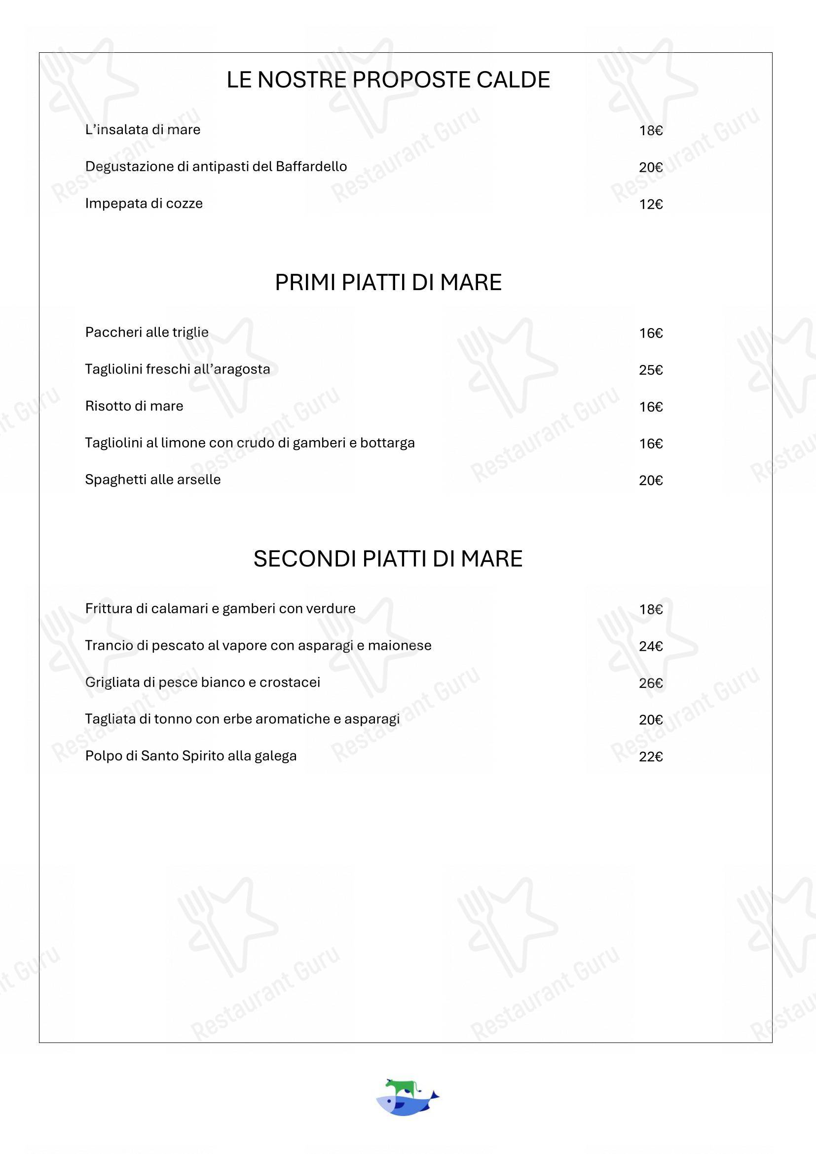 Menu per Trattoria Baffardello da Andrea in Lucca