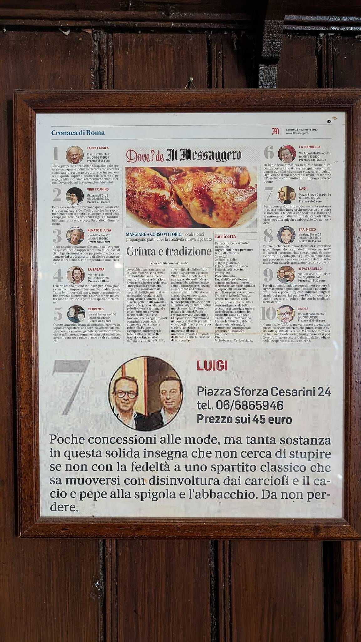 Menu di Trattoria Da Luigi 
