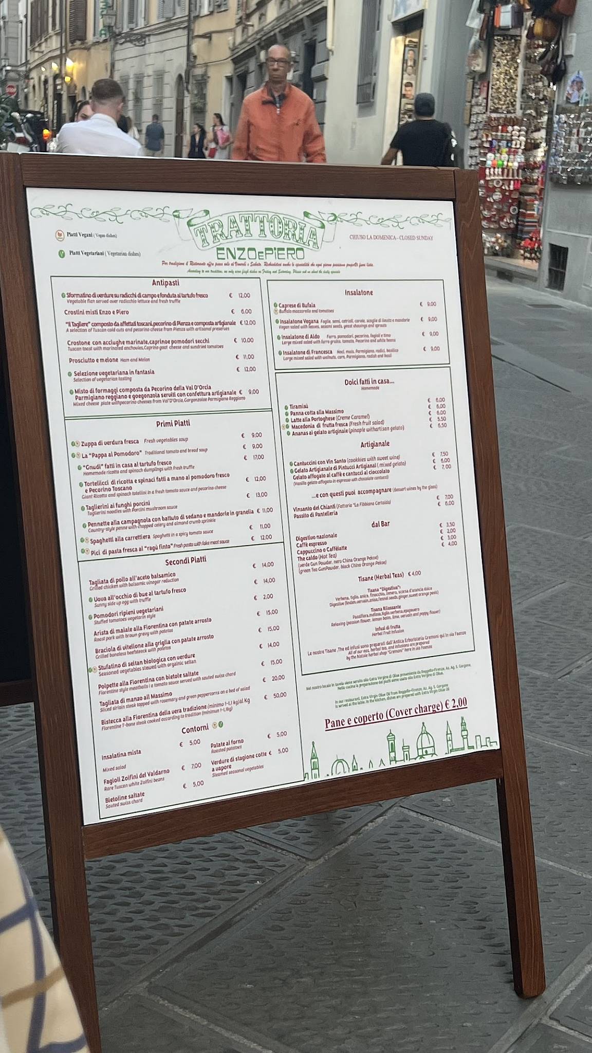 Menu di Trattoria Enzo & Piero