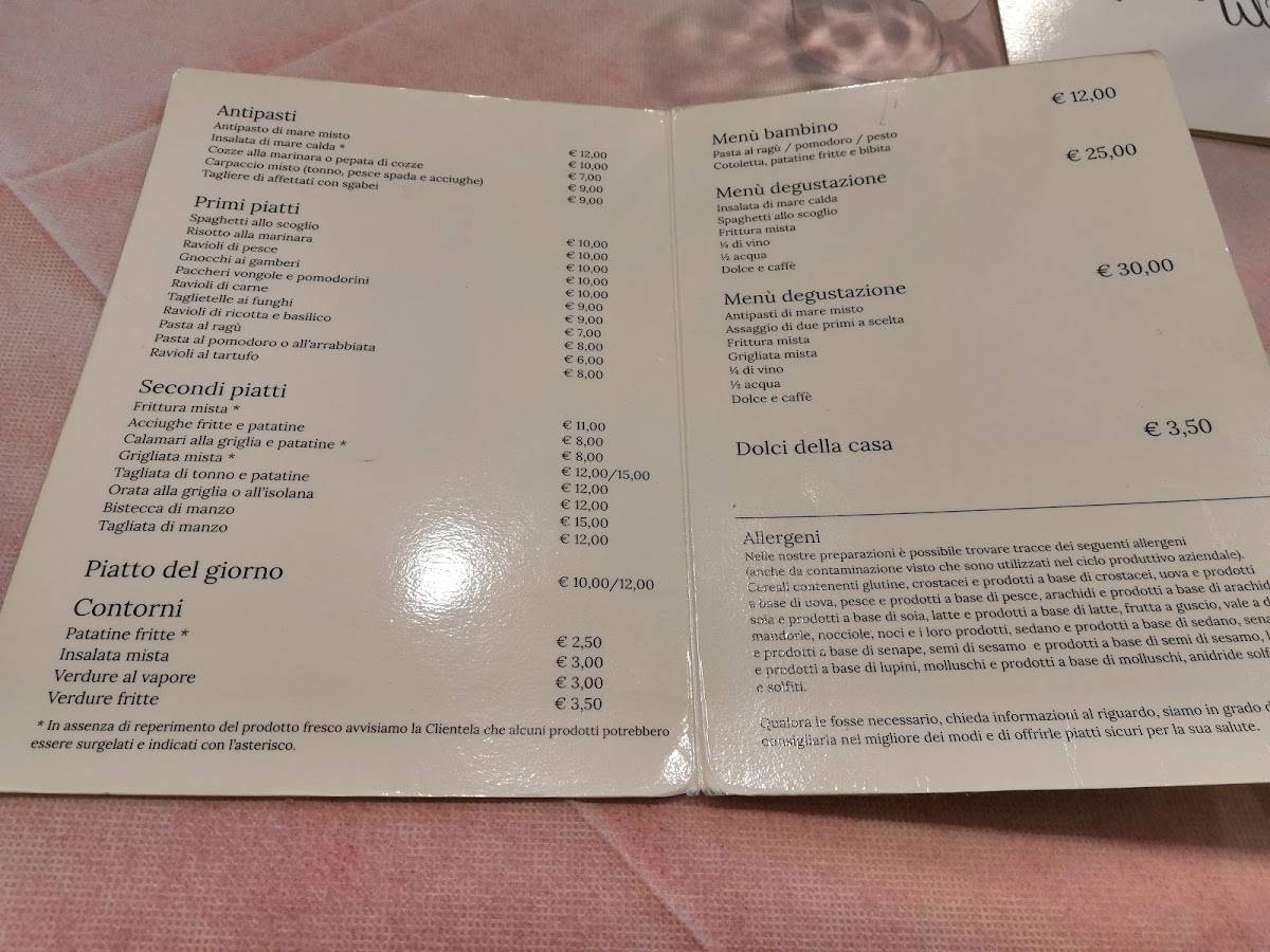 Menu di Trattoria Europa 