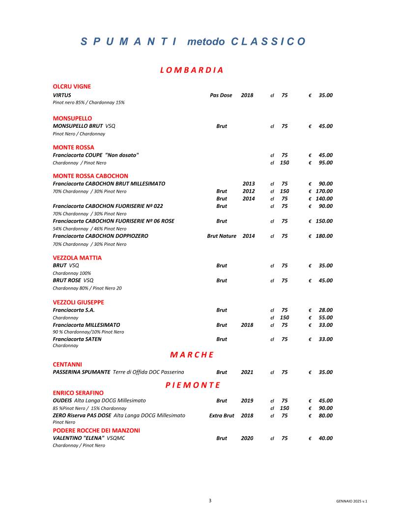 Menu di Trattoria Guaiane 