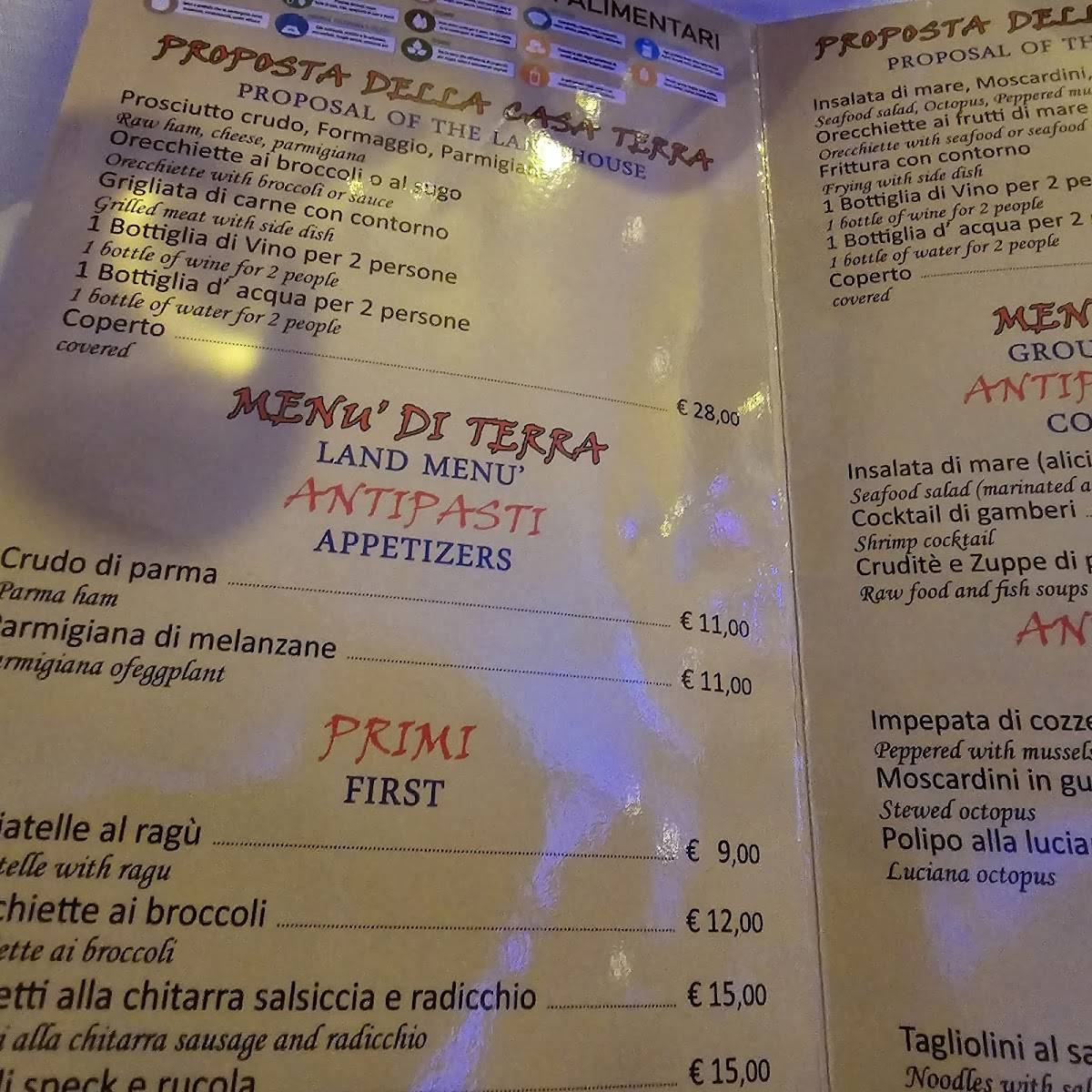 Menu di Trattoria Pane & Pomodoro 