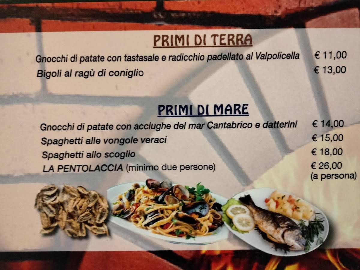 Menu di Trattoria Pizzeria El Capel 