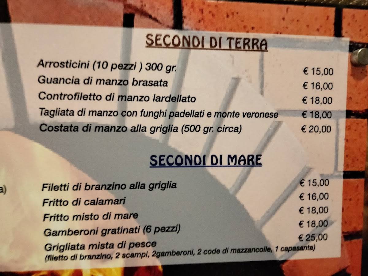 Menu di Trattoria Pizzeria El Capel 