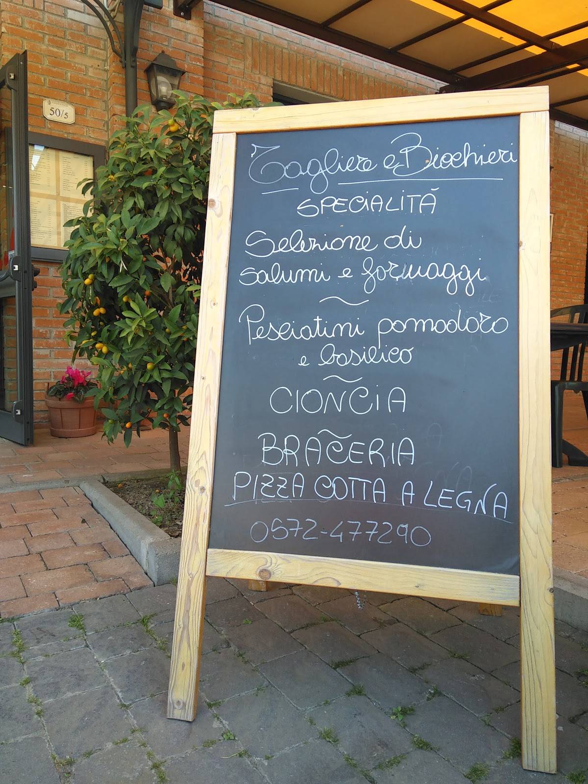 Menu di "TAGLIERE & BICCHIERI" di PESCIA Trattoria Pizzeria Braceria 