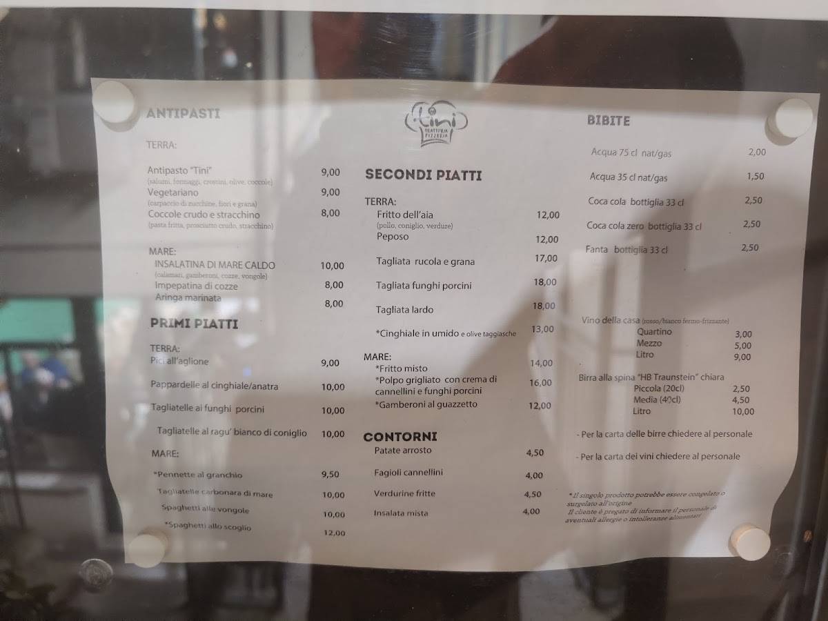 Menu di Trattoria Pizzeria Tini 