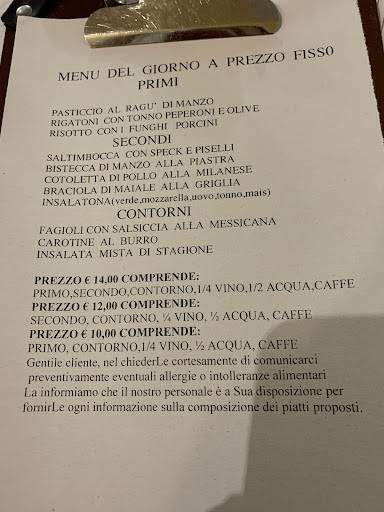 Menu di Trattoria Vittoria 