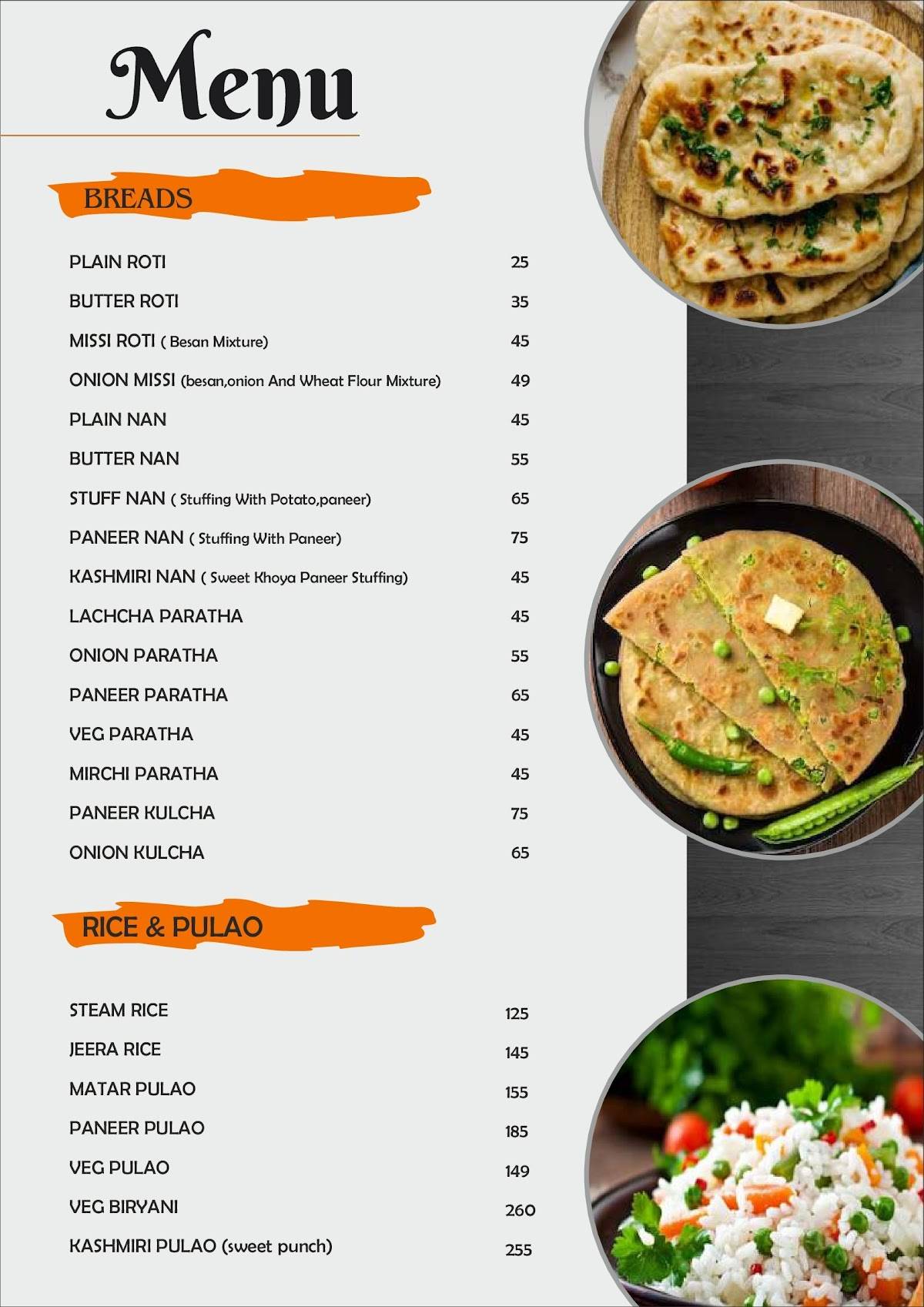 Tropical Cafe & Restro menu