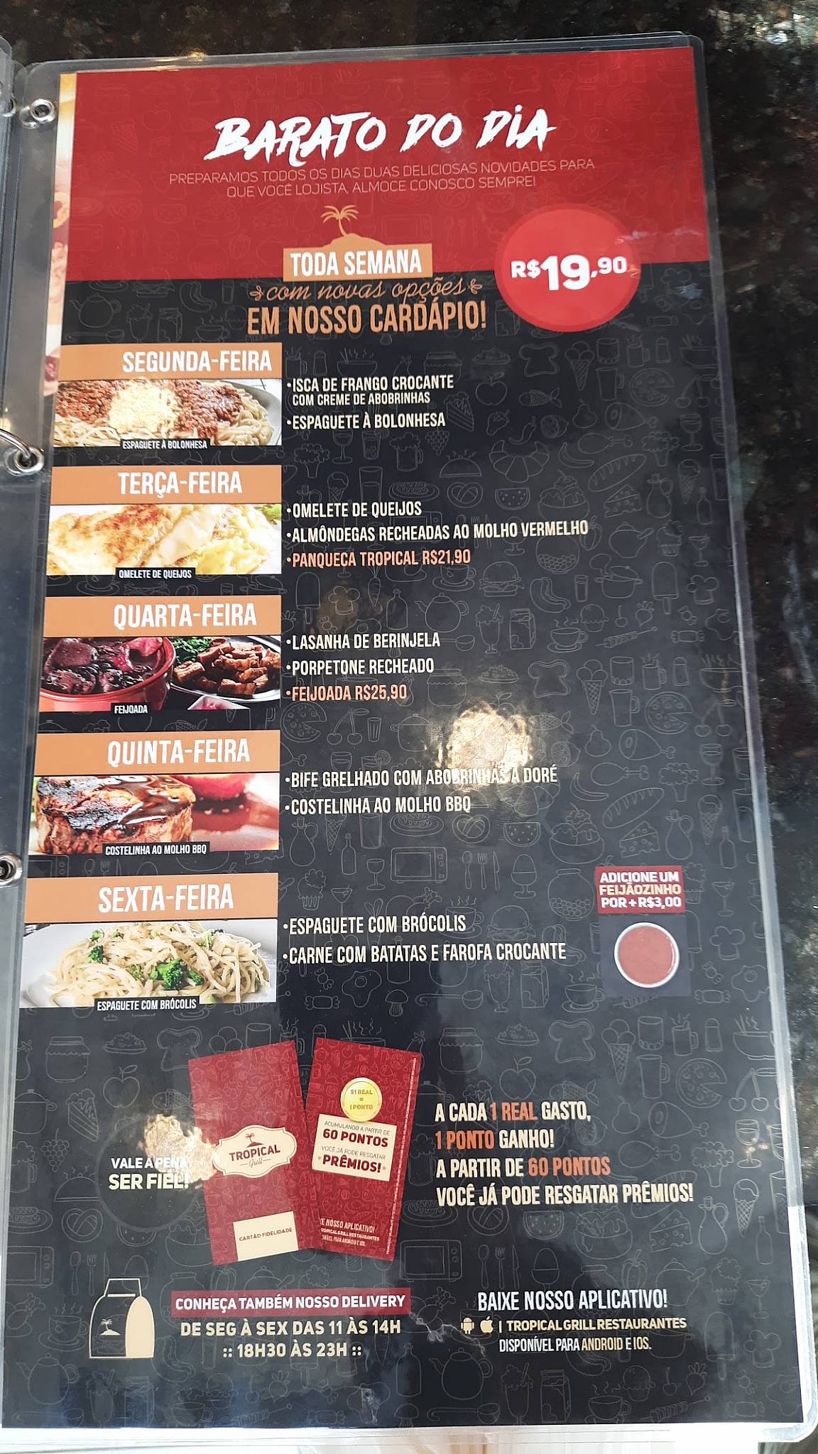 Tropical Grill cardápio
