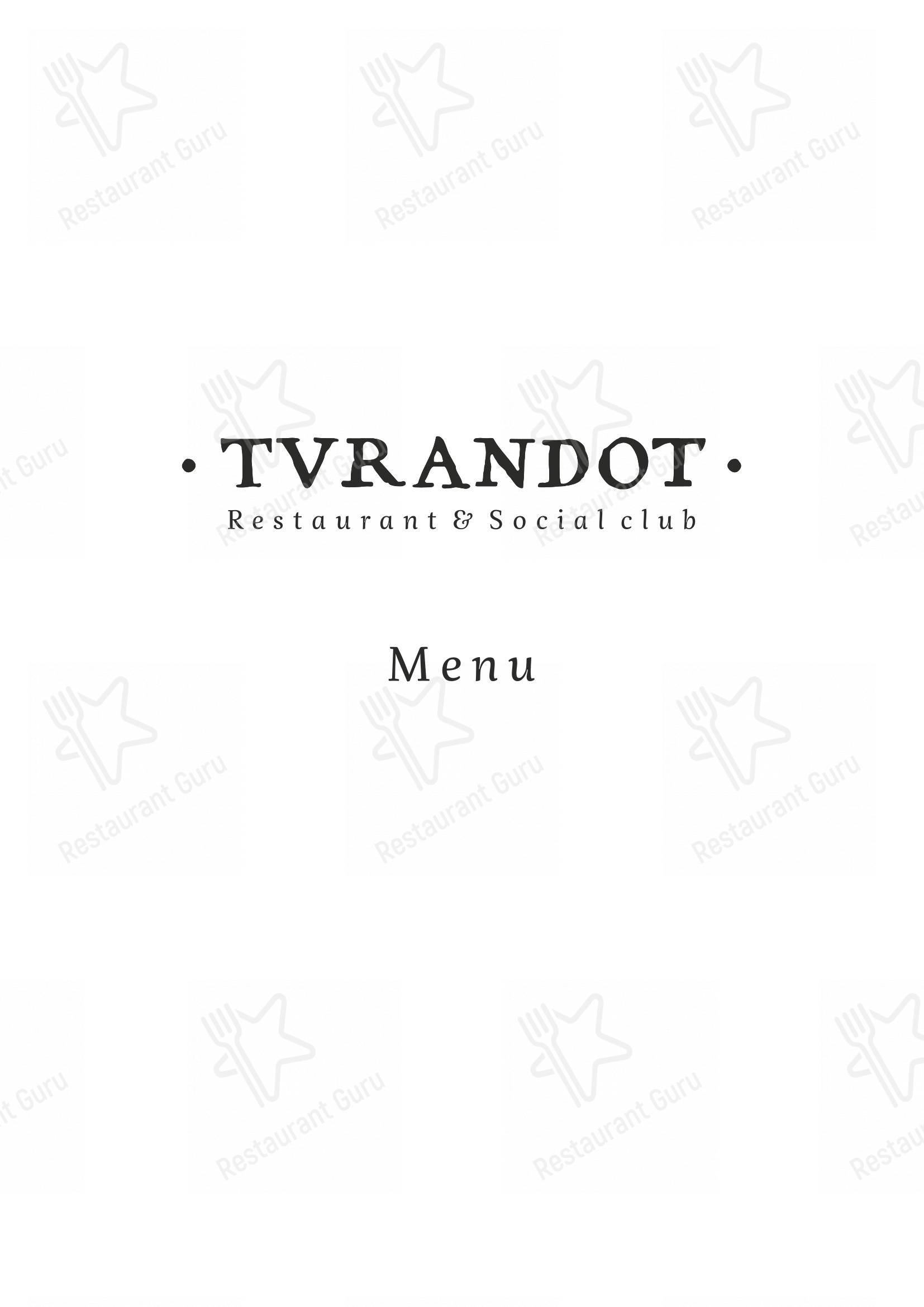 Turandot dans Moscou - 菜单