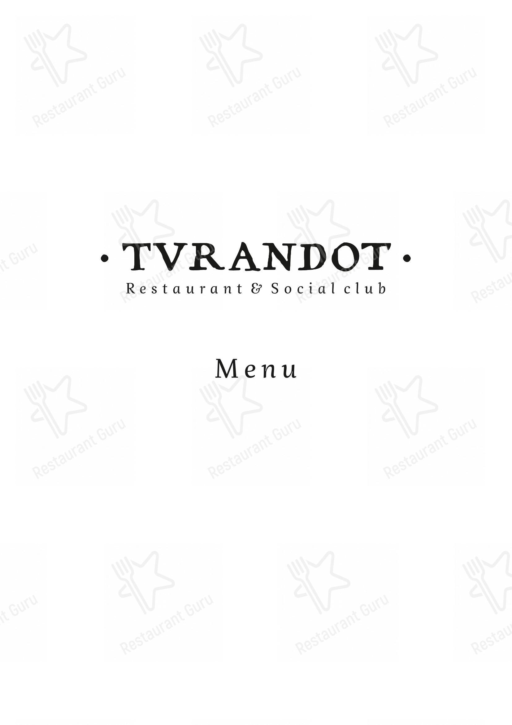 Menu pour Turandot - Menu bar