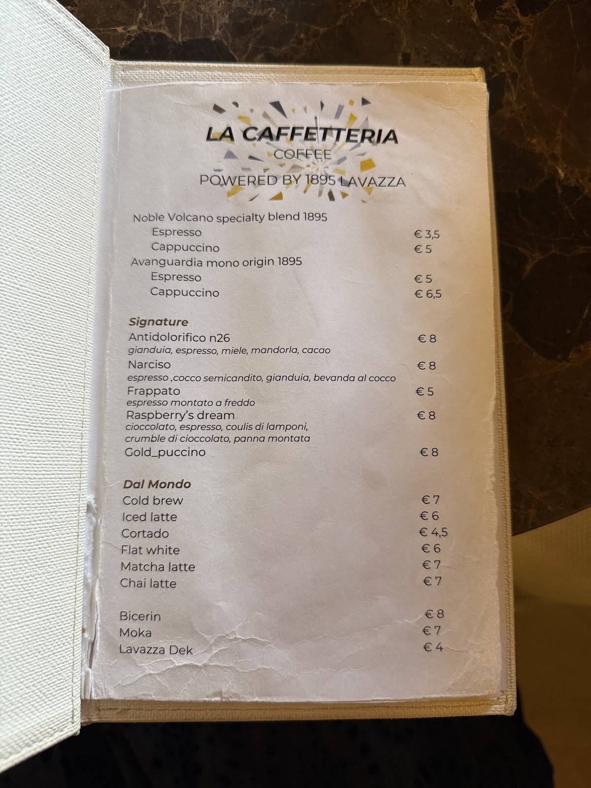 Menu di Caffè San Carlo 
