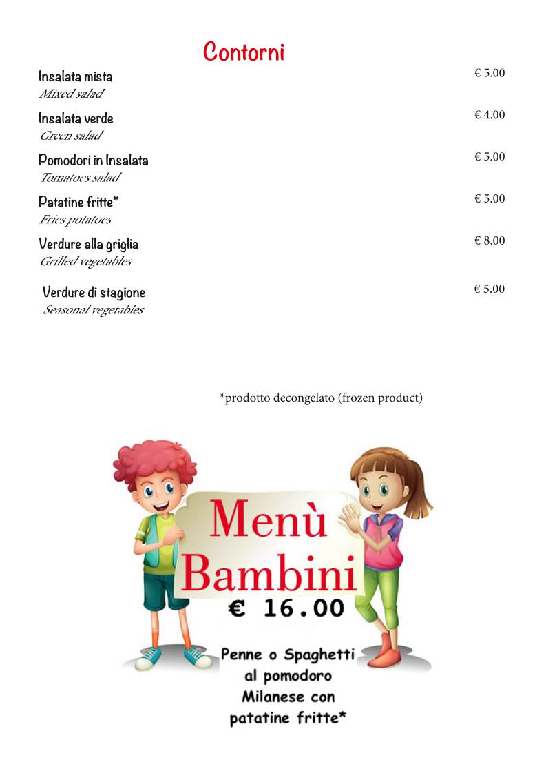 Menu di Ristorante La Mina 