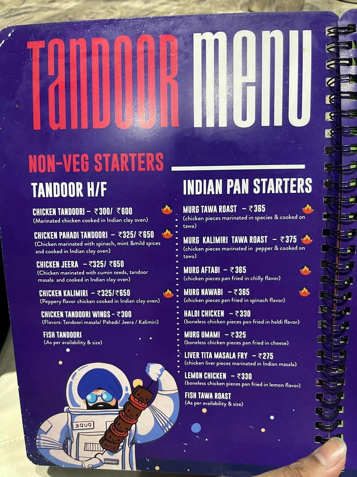 Urban Paratha menu