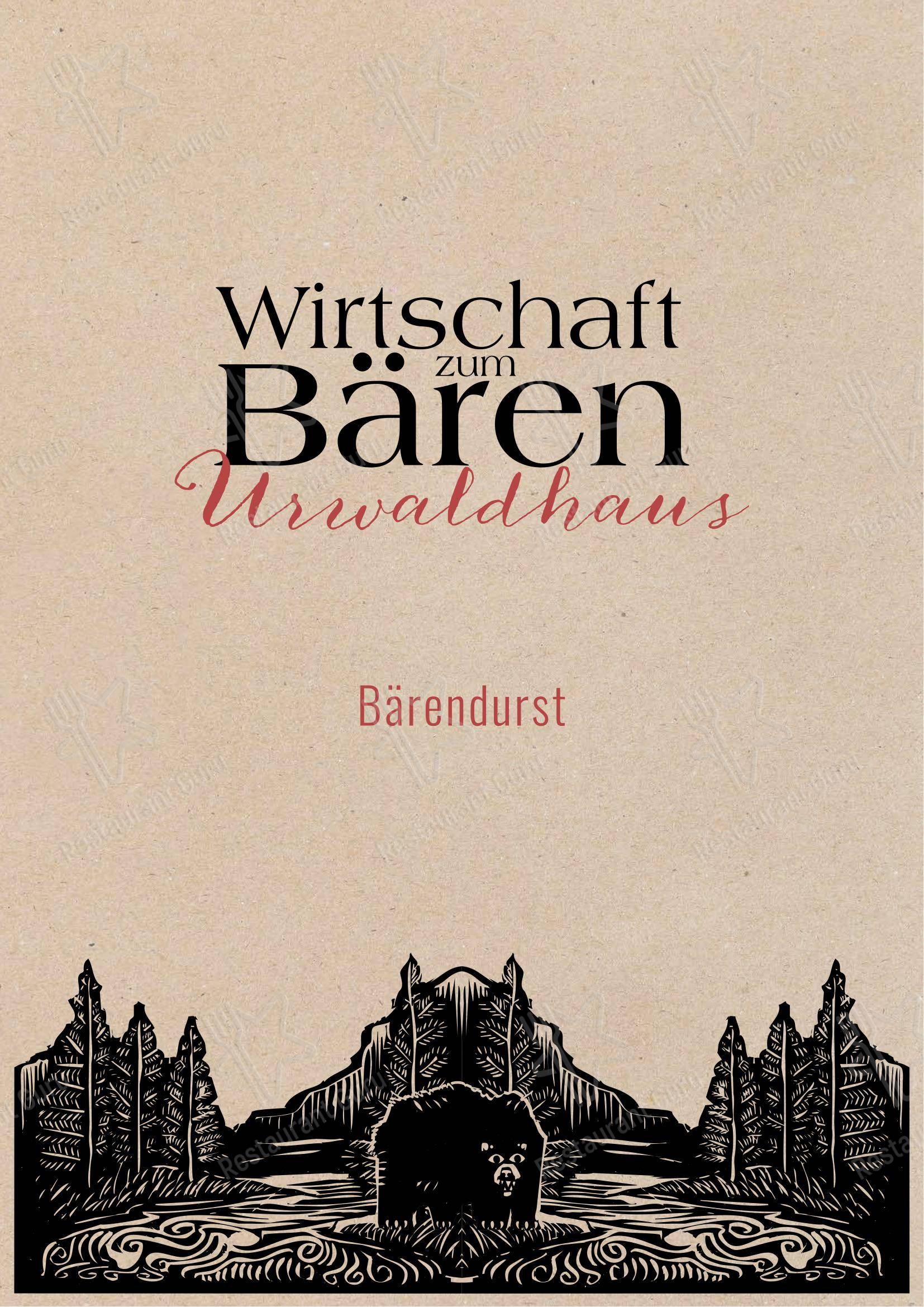 Menu bar per Urwaldhaus – Wirtschaft zum Bären ristorante
