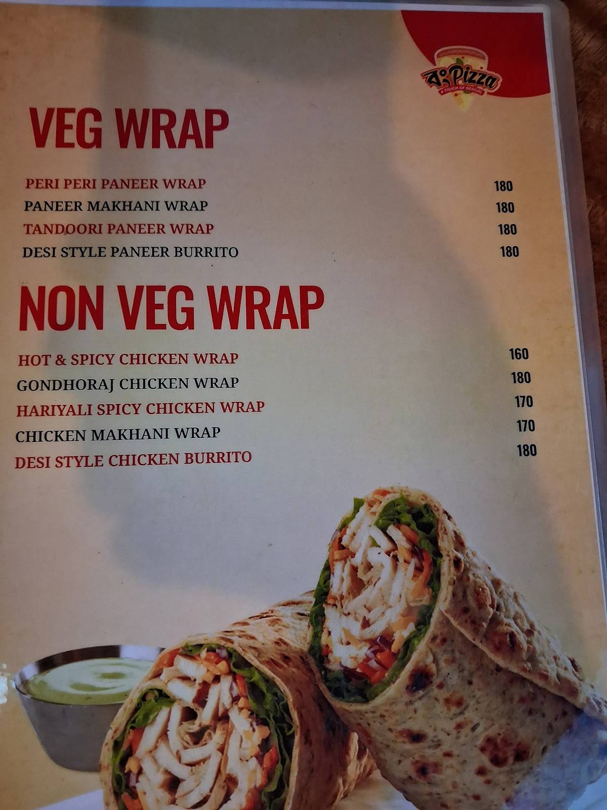 Bong pizza Goura menu