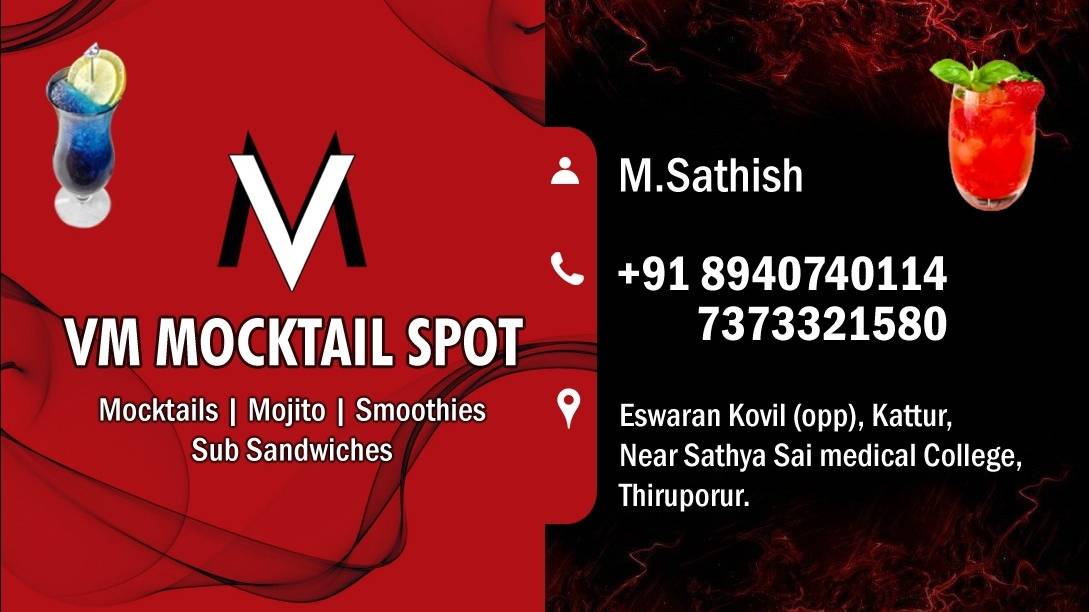 VM MOCKTAIL SPOT menu