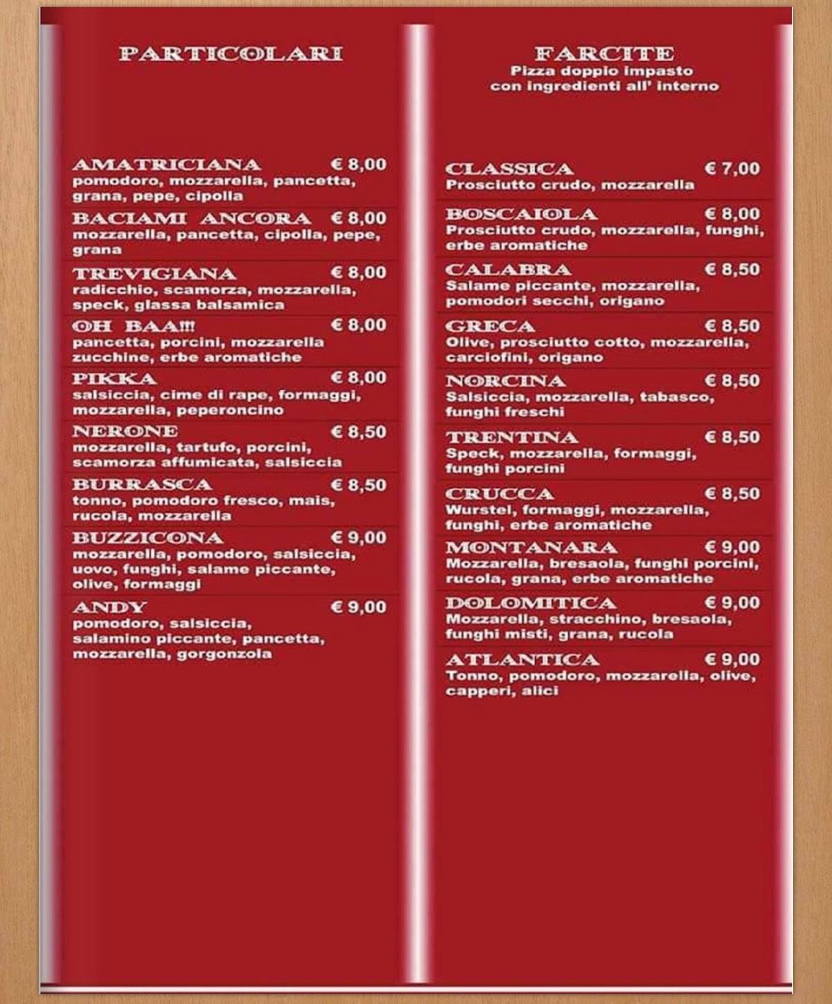 Menu di Pizza On The Road & Music - Santa Maria 