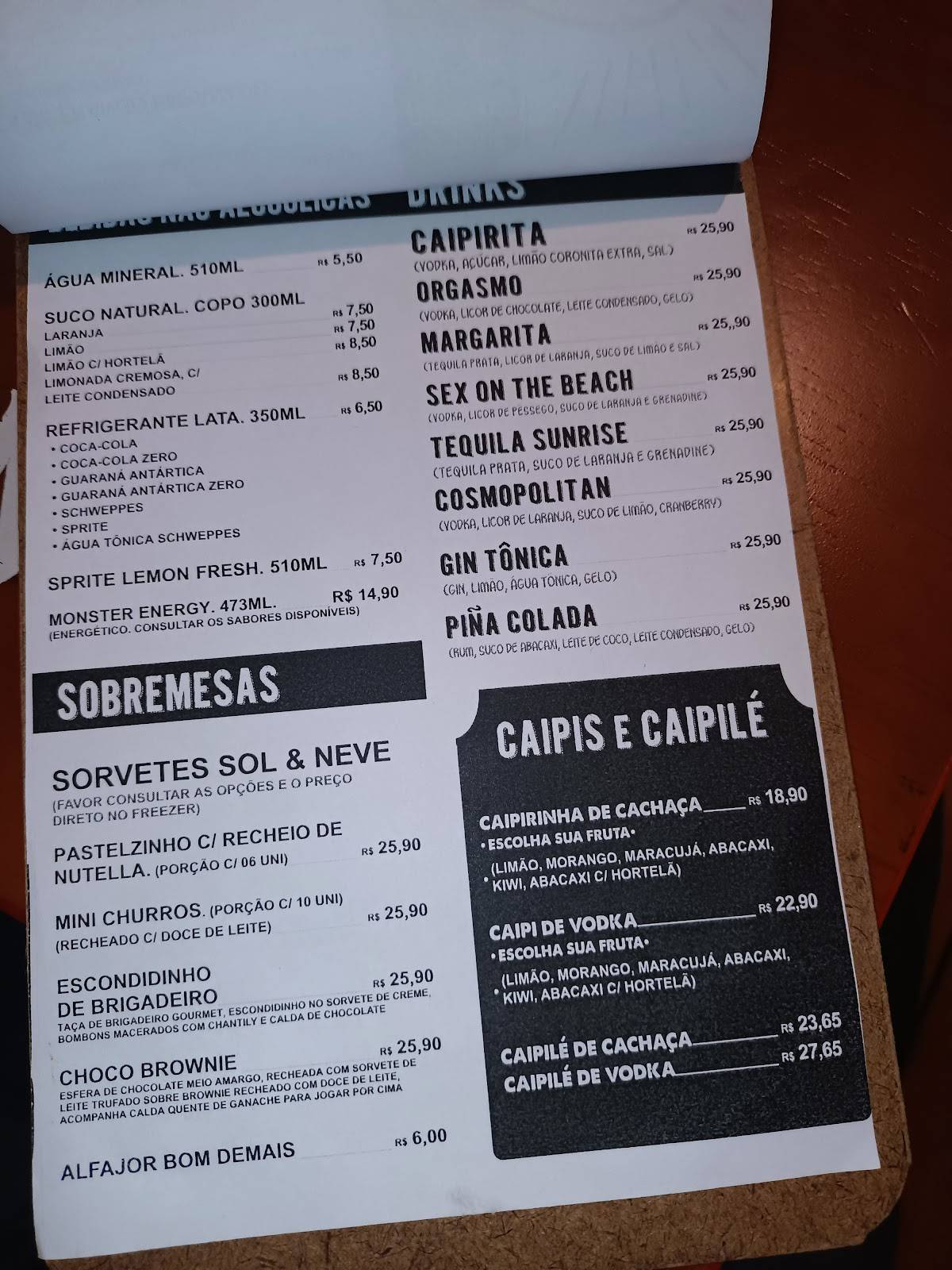 Varanda Restô Beer cardápio