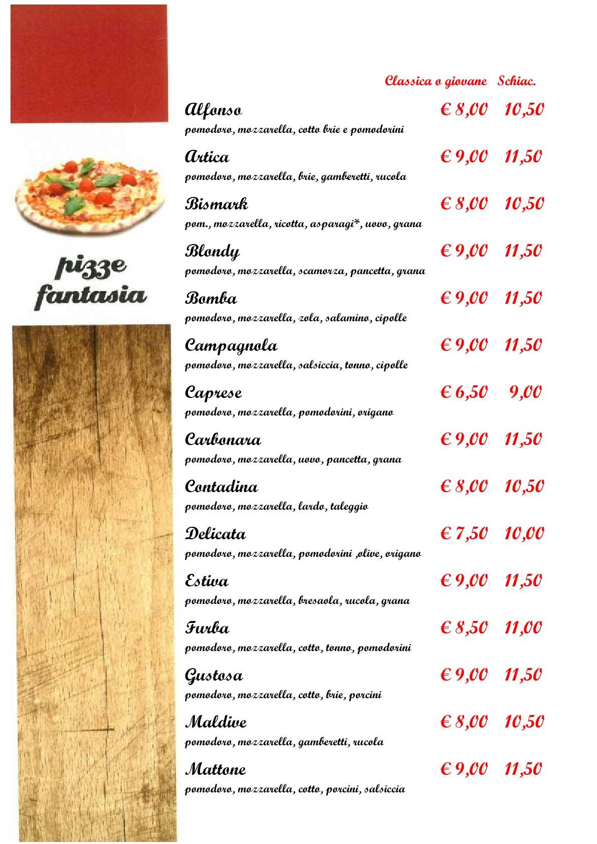 Menu di Vecchio Pozzo 