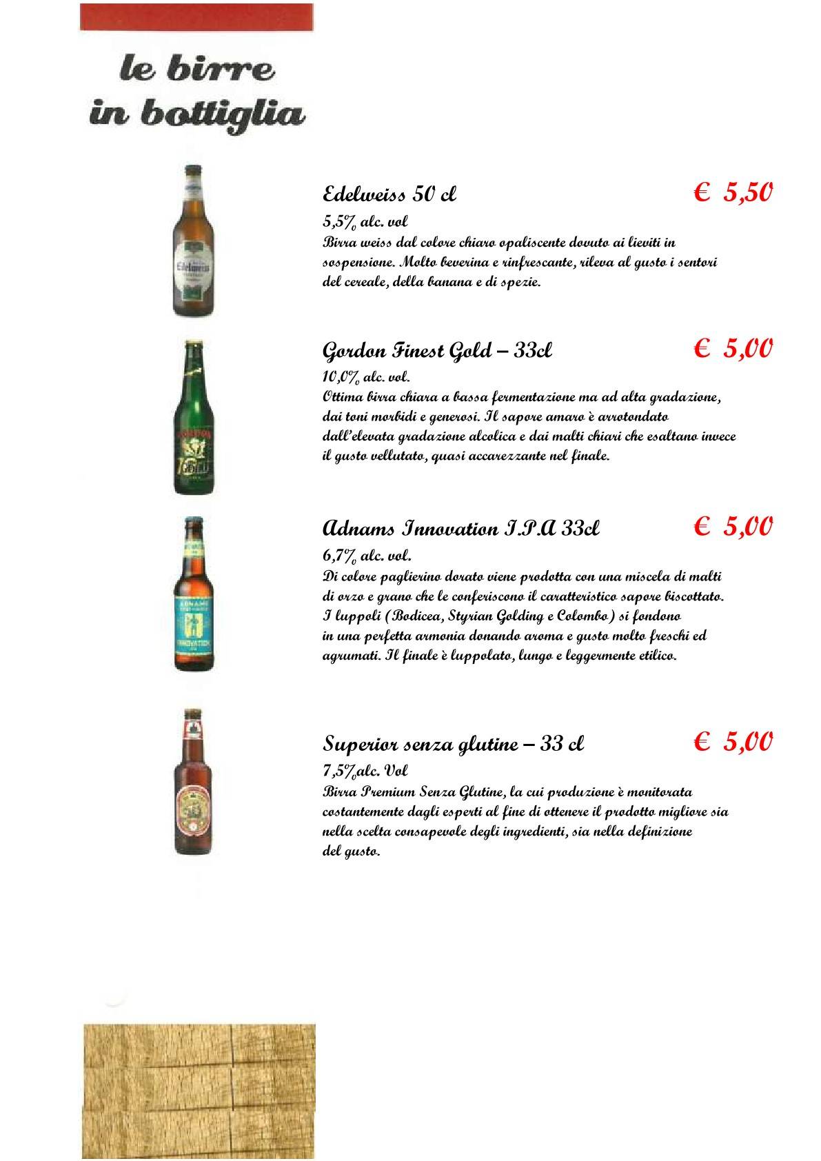 Menu di Vecchio Pozzo 