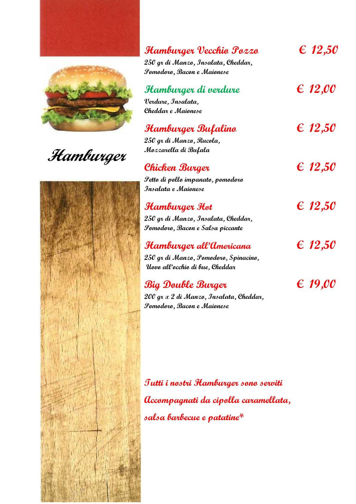 Menu di Vecchio Pozzo 