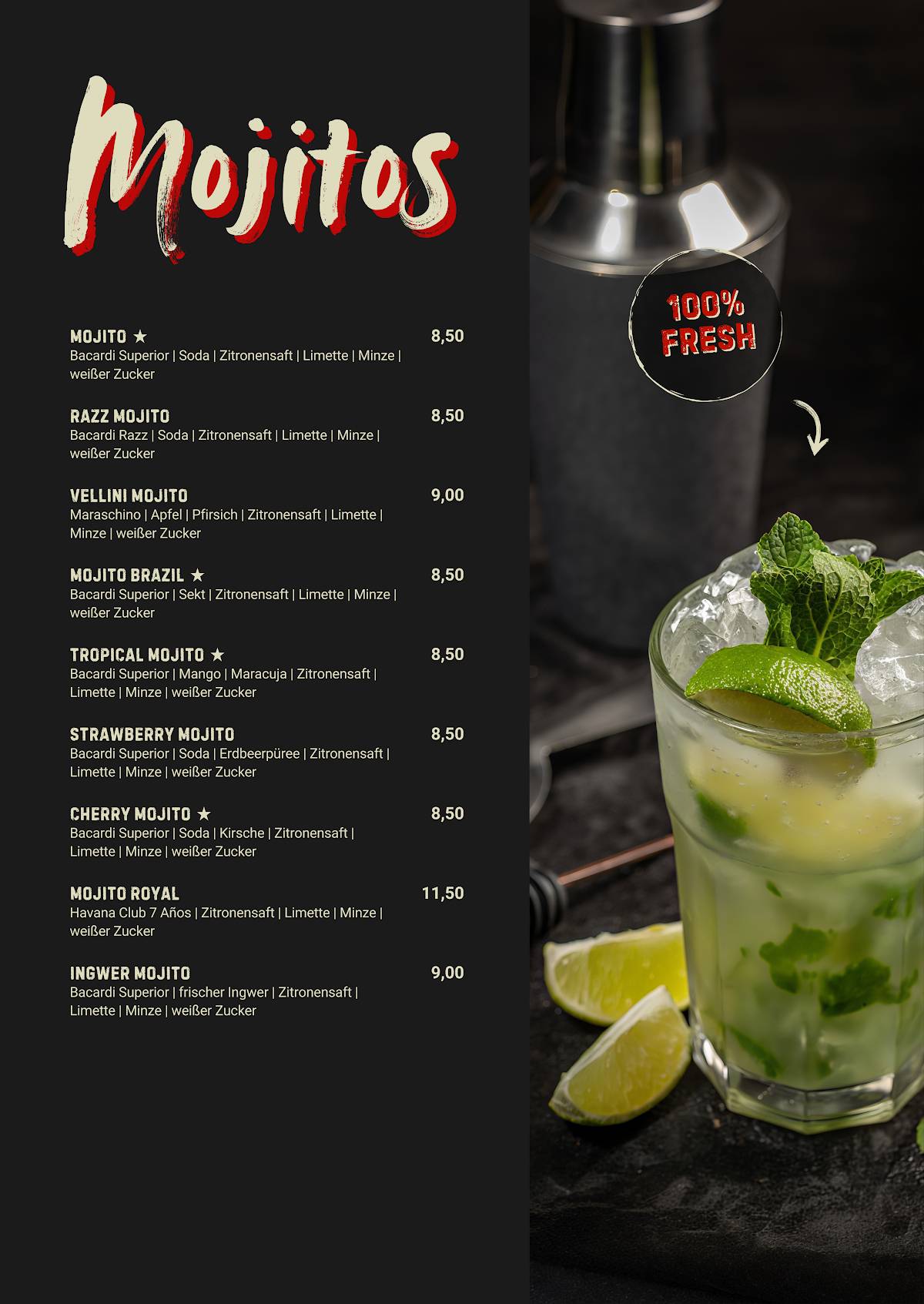 Menu de Vellini Köln