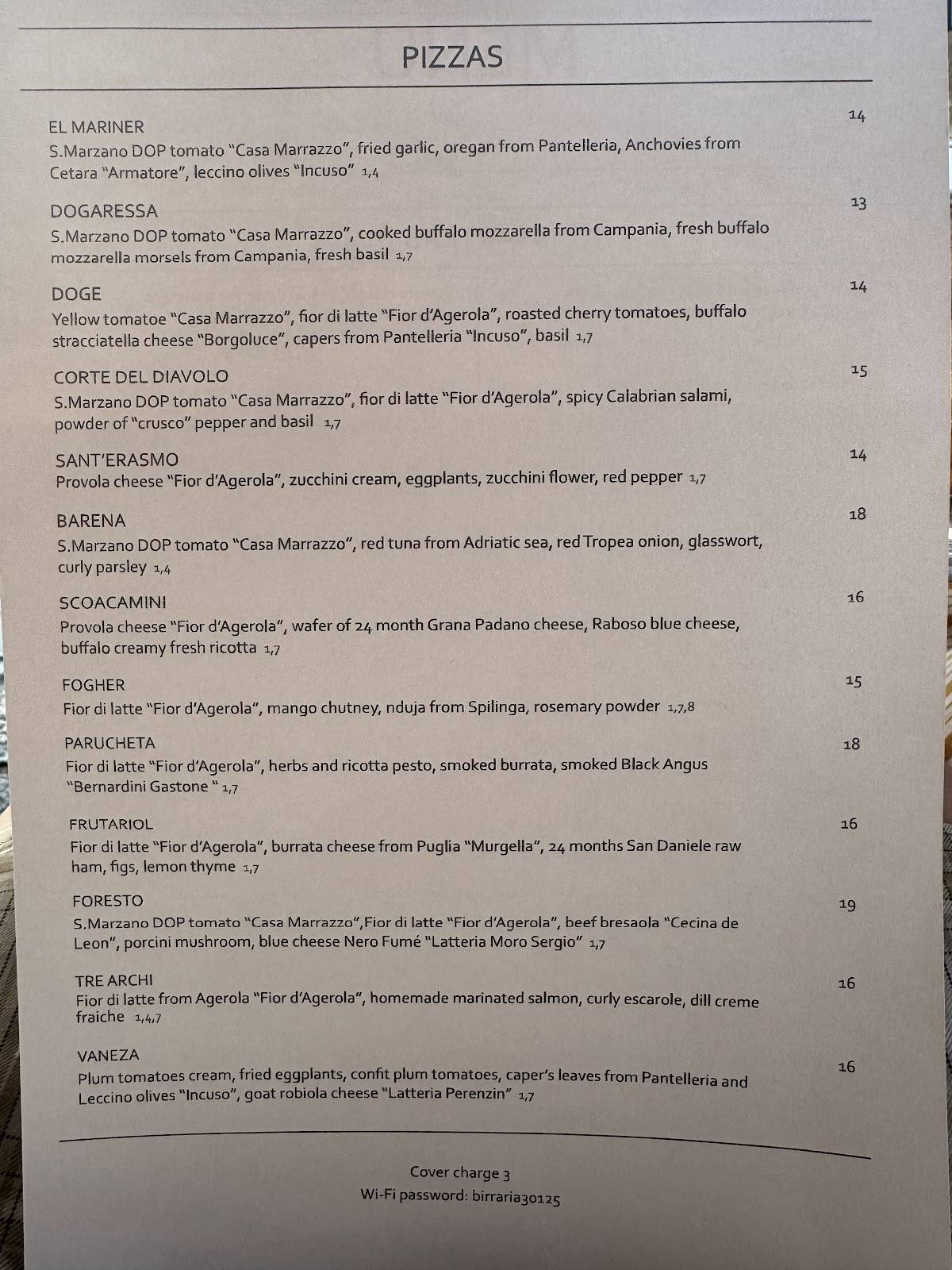 Menu di Birraria La Corte 