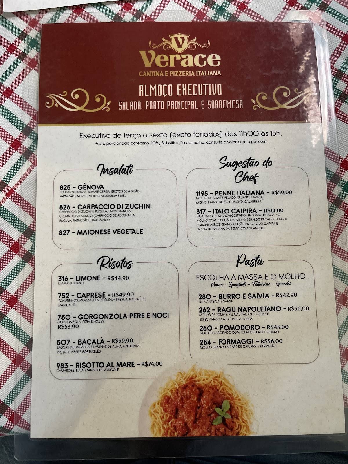 Verace Cantina e Pizzeria Napoletana cardápio