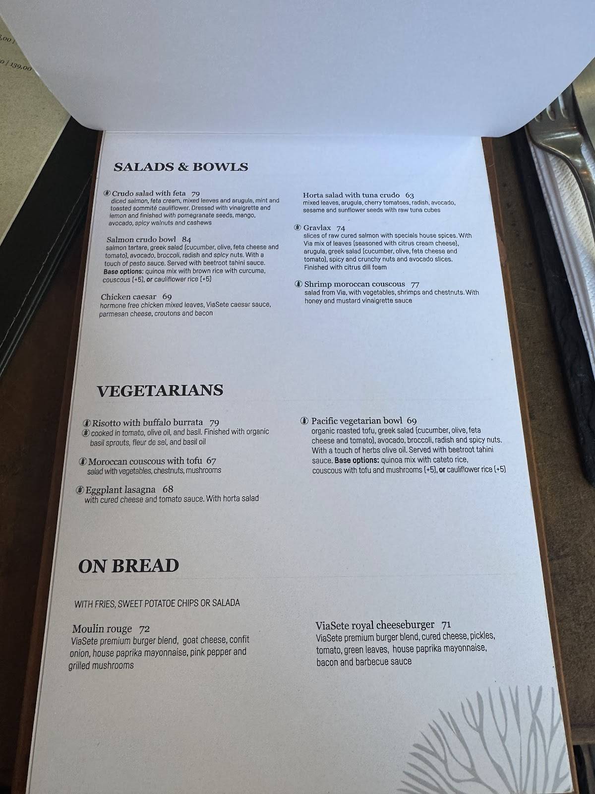 ViaSete - Ipanema cardápio