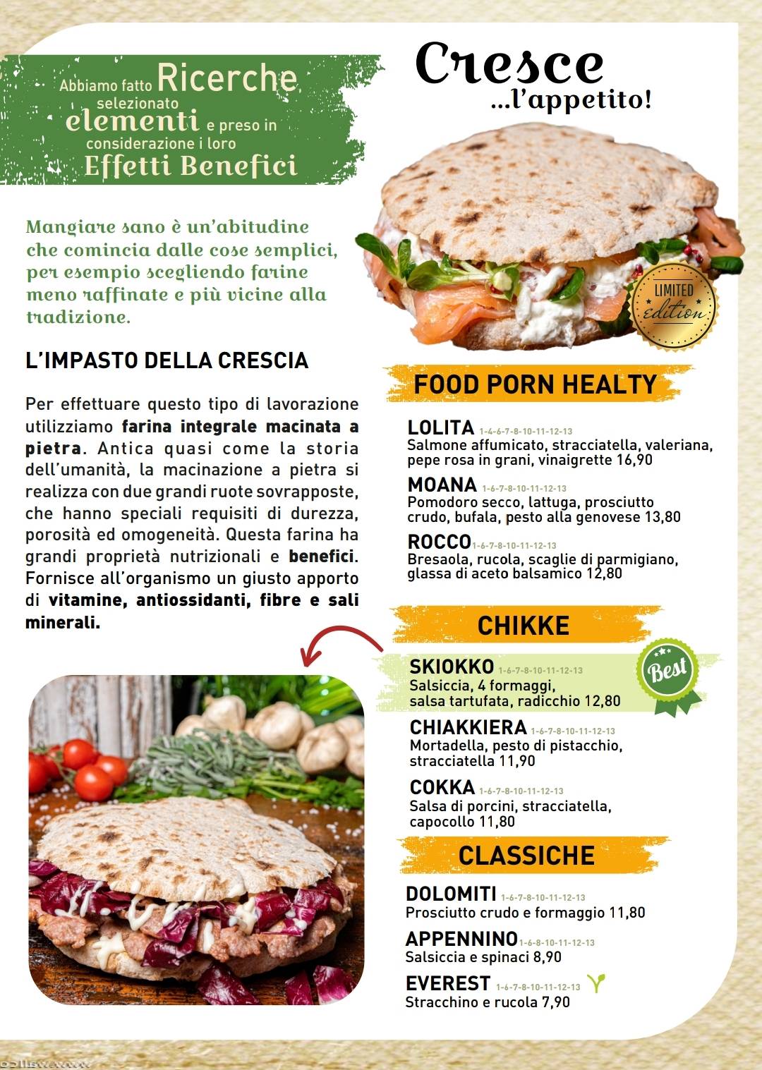 Menu di Pizzeria Longevia Viareggio 