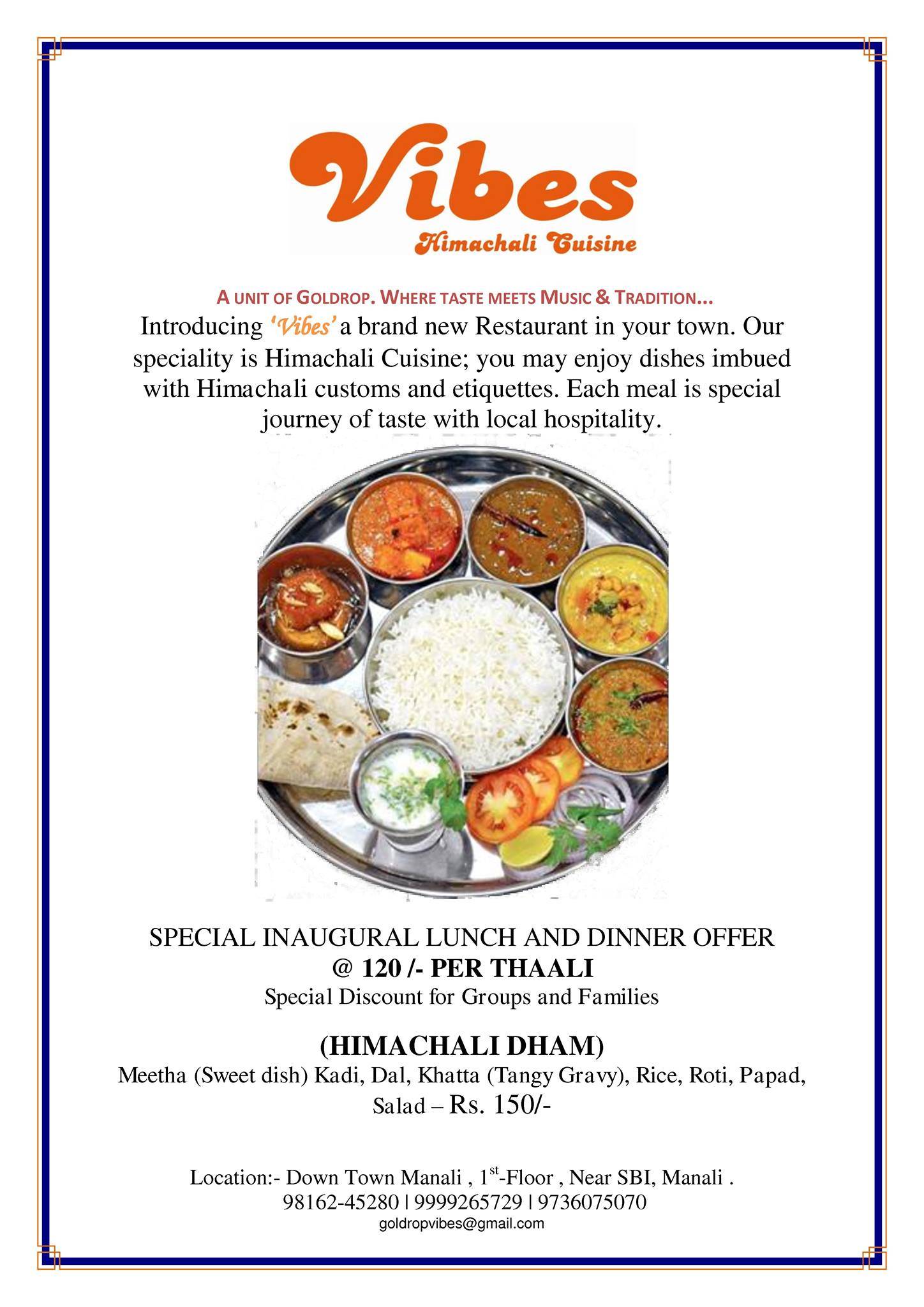 Vibes menu