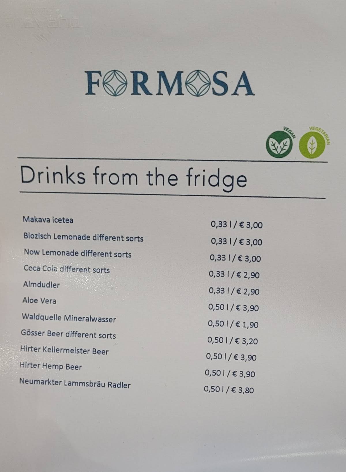 Menu de Formosa Food