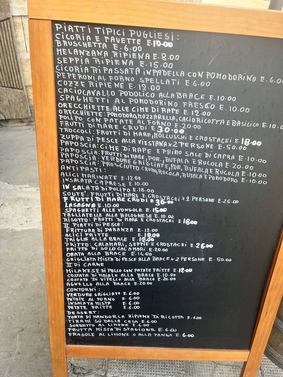 Menu di Ristorante La Teresina 