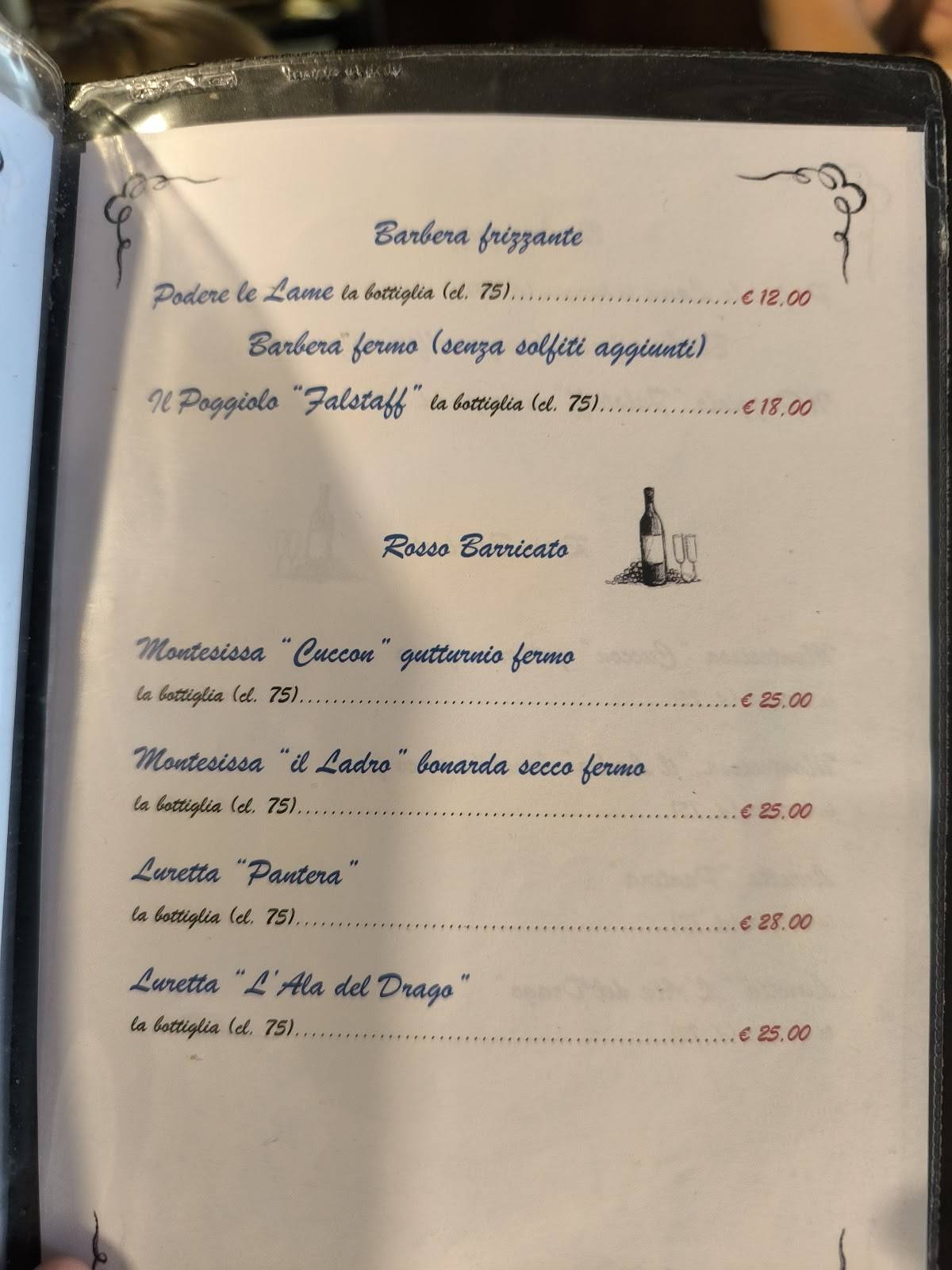 Menu di Taverna Al Castello 