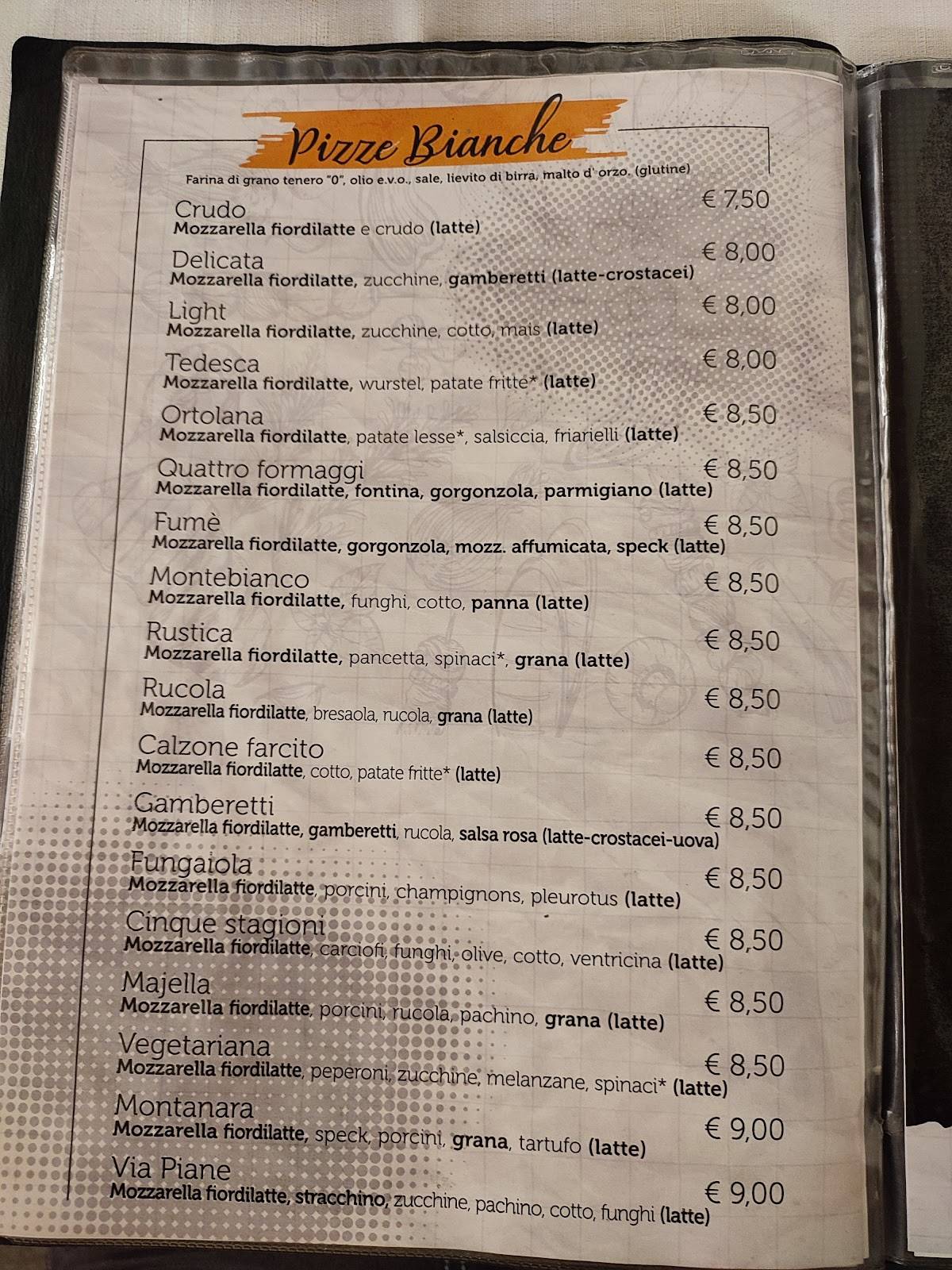 Menu di Ristorante Pizzeria Braceria Micale 